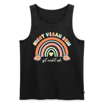 Veganer Nicht Vegan Sein Ist Nicht Ok - Männer Premium Bio Tank Top - Schwarz - Vorne - Michal (187cm)