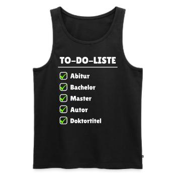 Doktortitel Autor promovieren Medizin Geschenk - Männer Premium Bio Tank Top - Schwarz - Vorne - Michal (187cm)