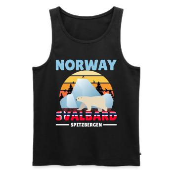 Svalbard Spitzbergen Norwegen Eisbär Design Motiv - Männer Premium Bio Tank Top - Schwarz - Vorne - Michal (187cm)
