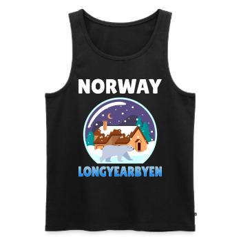 Norwegen Longyearbyen Geschenkidee retro bergen - Männer Premium Bio Tank Top - Schwarz - Vorne - AI Model Male 178 light (178cm)
