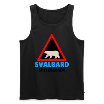Norvège Svalbard Spitzberg Attention ours polaires - Débardeur bio Premium Homme - noir - Devant - Michal (187cm)