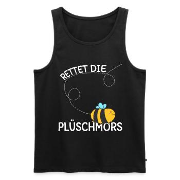 Rettet die Bienen Plüschmors Plattdeutsch norden - Männer Premium Bio Tank Top - Schwarz - Vorne - Michal (187cm)