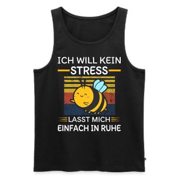 Plüschmors norddeutsch Bienen chillen schlafshirt - Männer Premium Bio Tank Top - Schwarz - Vorne - Michal (187cm)