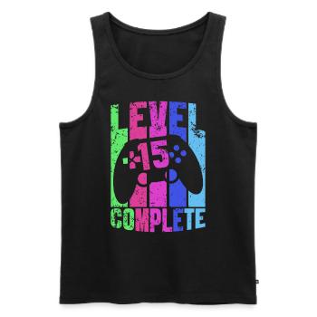 15. Geburtstag Geschenk Gamer Gaming Zocker Game - Männer Premium Bio Tank Top - Schwarz - Vorne - AI Model Male 178 light (178cm)
