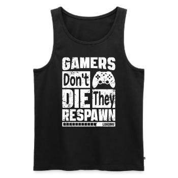 Jeu Gamer Gamepad Game Over Gamer Slave - Débardeur bio Premium Homme - noir - Devant - AI Model Male 178 light (178cm)