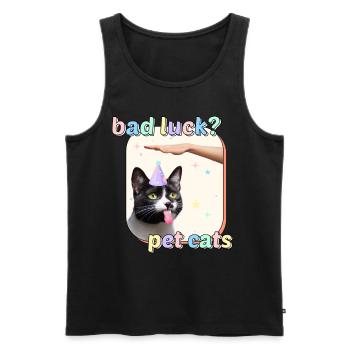 Cat Memes - Bad Luck Pet Cats - Men's Premium Organic Tank Top - black - Front - AI Model Male 178 light (178cm)
