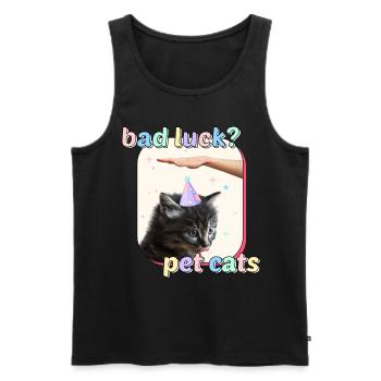 Cat Memes - Bad Luck Pet Cats - Men's Premium Organic Tank Top - black - Front - AI Model Male 178 light (178cm)