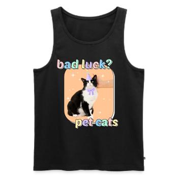 Cat Memes - Bad Luck Pet Cats - Men's Premium Organic Tank Top - black - Front - AI Model Male 178 light (178cm)