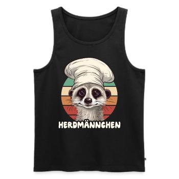 Herdmännchen Erdmännchen Koch - Männer Premium Bio Tank Top - Schwarz - Vorne - AI Model Male 178 light (178cm)