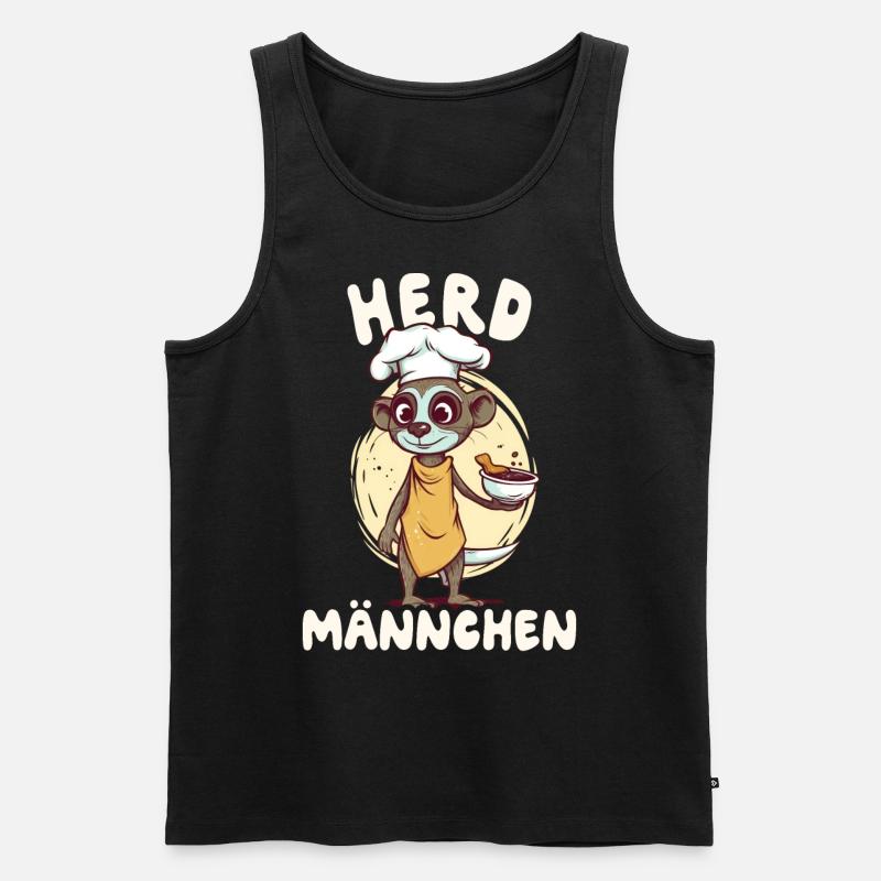 Herdmännchen Erdmännchen Koch - Männer Premium Bio Tank Top - Schwarz
