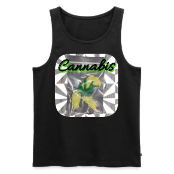 Cannabis - Club WoW - Men's Premium Organic Tank Top - black - Front - AI Model Male 178 light (178cm)