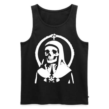 Embrassez les ténèbres Nonne satanique, occulte, gothique - Débardeur bio Premium Homme - noir - Devant - Michal (187cm)