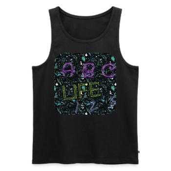 ABC Life 123 - Club WoW - Männer Premium Bio Tank Top - Schwarz - Vorne - AI Model Male 178 light (178cm)