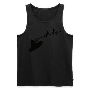 Wakeboard, Pulsschlag, Puls - Männer Premium Bio Tank Top - Schwarz - Vorne - Michal (187cm)