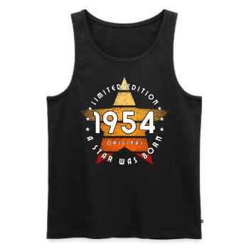 A Srar was born 1954 original limited edition - Men's Premium Organic Tank Top - black - Front - AI Model Male 178 light (178cm)