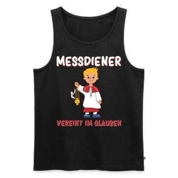 Messdiener Vereint im Glauben - Männer Premium Bio Tank Top - Schwarz - Vorne - Michal (187cm)