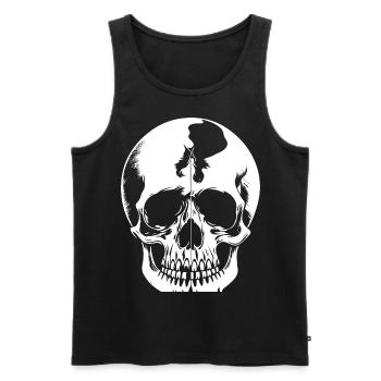 Horreur Crâne Crâne Art Crâne Gothique Heavy Metal - Débardeur bio Premium Homme - noir - Devant - AI Model Male 178 light (178cm)