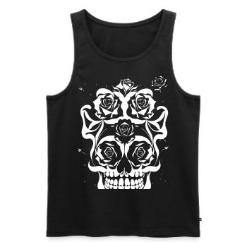 Horror Skull Skull Art Skull Gothic Heavy Metal - Men's Premium Organic Tank Top - black - Front - AI Model Male 178 light (178cm)