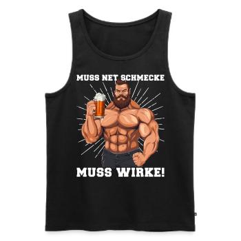 Bodybuilder Must Taste Net Must Work - Men's Premium Organic Tank Top - black - Front - AI Model Male 178 light (178cm)