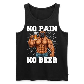 Bodybuilder Gym Bier No Pain No Beer - Men's Premium Organic Tank Top - black - Front - AI Model Male 178 light (178cm)