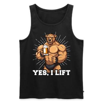 Bodybuilder Gym Bier Yes I Lift - Männer Premium Bio Tank Top - Schwarz - Vorne - Michal (187cm)