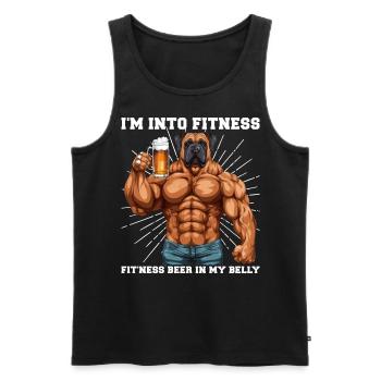 Bodybuilder Gym Beer I'm Into Fitness - Men's Premium Organic Tank Top - black - Front - Michal (187cm)