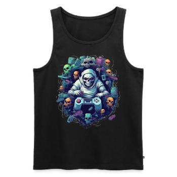 Dark Gamer - Männer Premium Bio Tank Top - Schwarz - Vorne - AI Model Male 178 light (178cm)