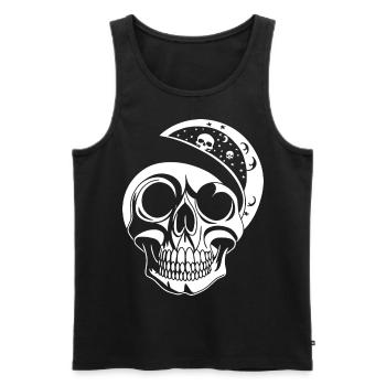 Horreur Crâne Crâne Art Crâne Gothique Heavy Metal - Débardeur bio Premium Homme - noir - Devant - Michal (187cm)