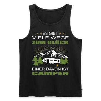 Bus Camping Camper Wohnwagen Glück - Männer Premium Bio Tank Top - Schwarz - Vorne - Michal (187cm)