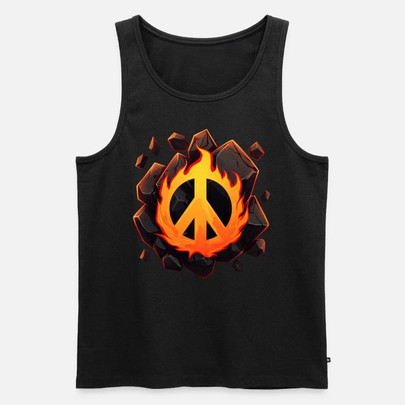 Entfachter Frieden - Männer Premium Bio Tank Top - Schwarz