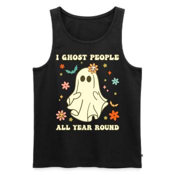 Halloween I Ghost People All Year Long - Männer Premium Bio Tank Top - Schwarz - Vorne - Michal (187cm)