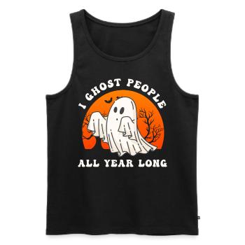 Halloween I Ghost People All Year Long - Männer Premium Bio Tank Top - Schwarz - Vorne - Michal (187cm)