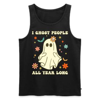 Halloween I Ghost People All Year Long - Männer Premium Bio Tank Top - Schwarz - Vorne - Michal (187cm)