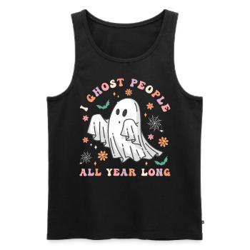 Halloween I Ghost People All Year Long - Männer Premium Bio Tank Top - Schwarz - Vorne - Michal (187cm)