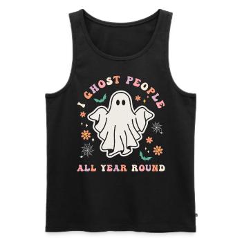 Halloween I Ghost People All Year Long - Männer Premium Bio Tank Top - Schwarz - Vorne - Michal (187cm)