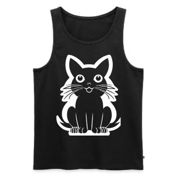 Drôle de chat Silhouette Cheeky Fun Cats - Débardeur bio Premium Homme - noir - Devant - Michal (187cm)