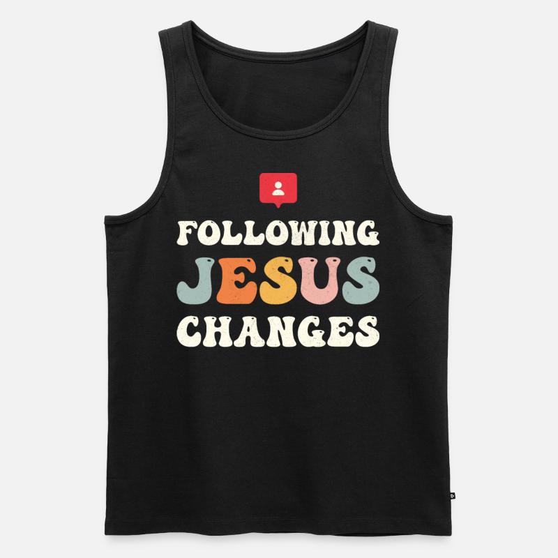 Following Jesus Changes - Männer Premium Bio Tank Top - Schwarz