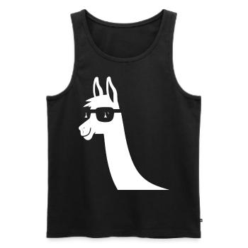 Drôle de lama Silhouette Cheeky Fun Lamas - Débardeur bio Premium Homme - noir - Devant - Michal (187cm)