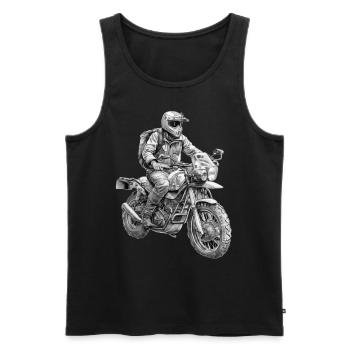 Adventurbike motorcyclists ! Adventure & Travel - Men's Premium Organic Tank Top - black - Front - Michal (187cm)