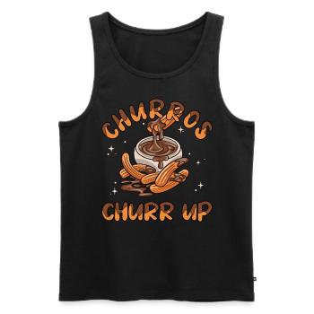 Churros Churr Up - Männer Premium Bio Tank Top - Schwarz - Vorne - Michal (187cm)
