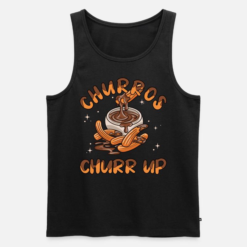 Churros Churr Up - Männer Premium Bio Tank Top - Schwarz