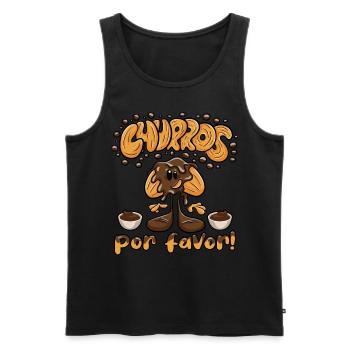 Churros Por Favor - Men's Premium Organic Tank Top - black - Front - AI Model Male 178 light (178cm)