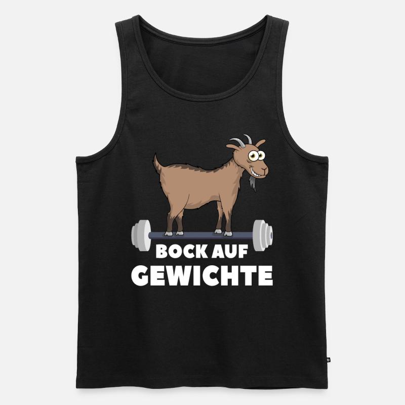 Bock auf Gewichte - Männer Premium Bio Tank Top - Schwarz