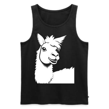Lama Drôle Silhouette Effronté Amusant Lamas - Débardeur bio Premium Homme - noir - Devant - Michal (187cm)
