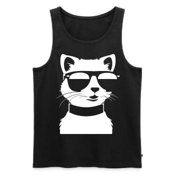 Frettchen mit Sonnenbrille Coole Frettchen - Männer Premium Bio Tank Top - Schwarz - Vorne - Michal (187cm)