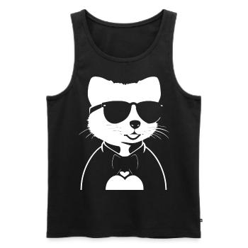 Frettchen mit Sonnenbrille Coole Frettchen - Männer Premium Bio Tank Top - Schwarz - Vorne - Michal (187cm)