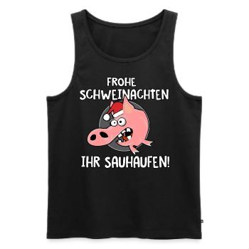Frohe Schweinachten - Männer Premium Bio Tank Top - Schwarz - Vorne - Michal (187cm)