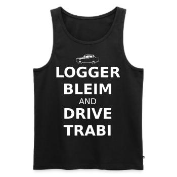 Pilote Trabi Oldtimer - Débardeur bio Premium Homme - noir - Devant - AI Model Male 178 light (178cm)