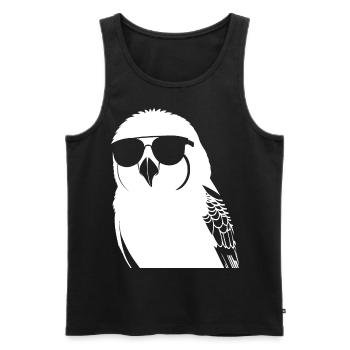 Lustiger Vogel mit Sonnenbrille Cool Bourke's Parak - Männer Premium Bio Tank Top - Schwarz - Vorne - AI Model Male 178 light (178cm)