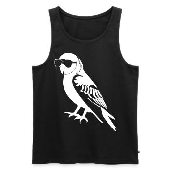 Lustiger Vogel mit Sonnenbrille Cool Bourke's Parak - Männer Premium Bio Tank Top - Schwarz - Vorne - AI Model Male 178 light (178cm)